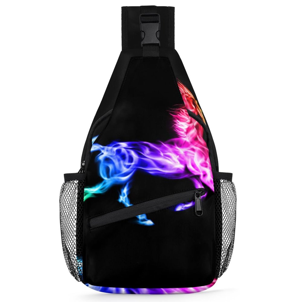bisibuy Horse Print Sling Bag for Women Men Crossbody Sling Backpack Shoulder Bag Chest Bag Daypack for Travel Hiking Outdoor