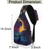 bisibuy Animals Ocean Art Cat Fish Sling Bag for Women Men Crossbody Sling Backpack Shoulder Bag Chest Bag Daypack for Travel Hiking Outdoor view 2