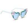 bullabulling Fashion Diamond Heart shaped Rhinestone Sunglasses Women bling party Sun Glasses Crystal Shades (blue) view 3