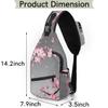 bisibuy Flower Branch Cherry Blossom Sling Bag for Women Men Crossbody Sling Backpack Shoulder Bag Chest Bag Daypack for Travel Hiking Outdoor view 2