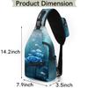 bisibuy Blue Flower Sling Bag for Women Men Crossbody Sling Backpack Shoulder Bag Chest Bag Daypack for Travel Hiking Outdoor view 2