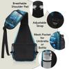 bisibuy Blue Flower Sling Bag for Women Men Crossbody Sling Backpack Shoulder Bag Chest Bag Daypack for Travel Hiking Outdoor view 4