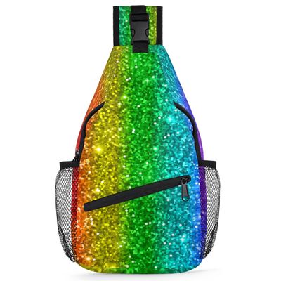 bisibuy Rainbow Sling Bag for Women Men Crossbody Sling Backpack Shoulder Bag Chest Bag Daypack for Travel Hiking Outdoor