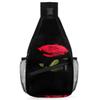 bisibuy Darkness Red Rose Flower Sling Bag for Women Men Crossbody Sling Backpack Shoulder Bag Chest Bag Daypack for Travel Hiking Outdoor view 1
