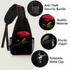 bisibuy Darkness Red Rose Flower Sling Bag for Women Men Crossbody Sling Backpack Shoulder Bag Chest Bag Daypack for Travel Hiking Outdoor view 3