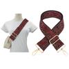 1pc Adjustable Strap Replacement 2inch Wide Paisley Jacquard Belt for Crossbody Purse Handbag Shoulder Guitar Camera Bag (Red+Black) view 2