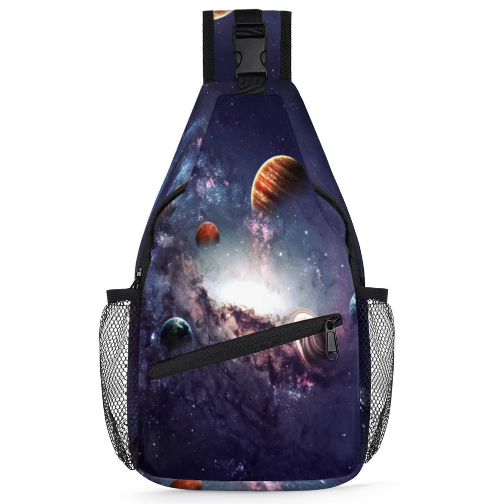 bisibuy Solar System Planets Sling Bag for Women Men Crossbody Sling Backpack Shoulder Bag Chest Bag Daypack for Travel Hiking Outdoor