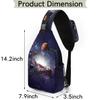 bisibuy Solar System Planets Sling Bag for Women Men Crossbody Sling Backpack Shoulder Bag Chest Bag Daypack for Travel Hiking Outdoor view 2
