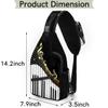 bisibuy Piano Keyboard Music Notes Sling Bag for Women Men Crossbody Sling Backpack Shoulder Bag Chest Bag Daypack for Travel Hiking Outdoor view 2