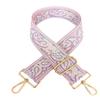 1pc Adjustable Strap Replacement 2inch Wide Paisley Jacquard Belt for Crossbody Purse Handbag Shoulder Guitar Camera Bag (Lilac+Pink) view 1