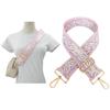 1pc Adjustable Strap Replacement 2inch Wide Paisley Jacquard Belt for Crossbody Purse Handbag Shoulder Guitar Camera Bag (Lilac+Pink) view 2