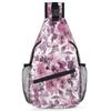 bisibuy Purple Flower Painted Sling Bag for Women Men Crossbody Sling Backpack Shoulder Bag Chest Bag Daypack for Travel Hiking Outdoor view 1