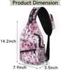 bisibuy Purple Flower Painted Sling Bag for Women Men Crossbody Sling Backpack Shoulder Bag Chest Bag Daypack for Travel Hiking Outdoor view 2