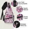 bisibuy Purple Flower Painted Sling Bag for Women Men Crossbody Sling Backpack Shoulder Bag Chest Bag Daypack for Travel Hiking Outdoor view 3