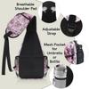 bisibuy Purple Flower Painted Sling Bag for Women Men Crossbody Sling Backpack Shoulder Bag Chest Bag Daypack for Travel Hiking Outdoor view 4