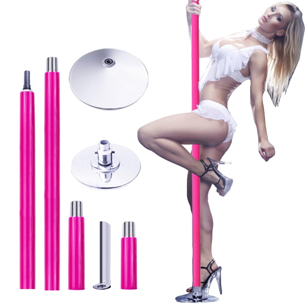 Silicone Dance Pole, Removable Stripper Pole for 8ft 9ft 10ft 11ft 12ft High Ceilings, Spin and Static Dancing Pole for Home Fitness, Club Exercise, Bar, Gym, Party, Loads 200kg ( Color : Silver , Siz