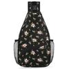 bisibuy Seamless Floral Pattern Small Red Roses Sling Bag for Women Men Crossbody Sling Backpack Shoulder Bag Chest Bag Daypack for Travel Hiking Outdoor view 1