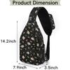 bisibuy Seamless Floral Pattern Small Red Roses Sling Bag for Women Men Crossbody Sling Backpack Shoulder Bag Chest Bag Daypack for Travel Hiking Outdoor view 2