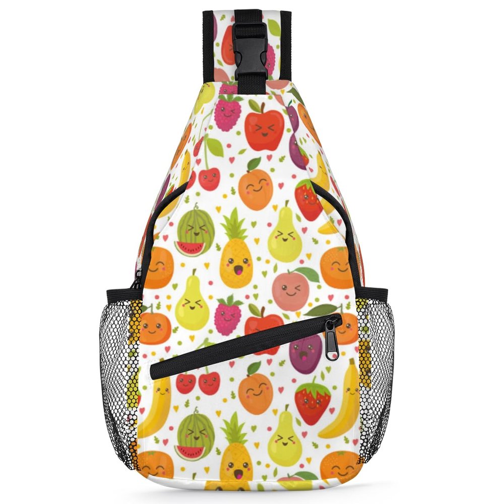bisibuy Fruit Watermelon Cherry Pineapple Sling Bag for Women Men Crossbody Sling Backpack Shoulder Bag Chest Bag Daypack for Travel Hiking Outdoor