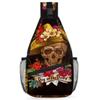 bisibuy Day Of The Dead Flower Skull Sling Bag for Women Men Crossbody Sling Backpack Shoulder Bag Chest Bag Daypack for Travel Hiking Outdoor view 1