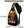 bisibuy Day Of The Dead Flower Skull Sling Bag for Women Men Crossbody Sling Backpack Shoulder Bag Chest Bag Daypack for Travel Hiking Outdoor view 2