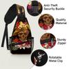 bisibuy Day Of The Dead Flower Skull Sling Bag for Women Men Crossbody Sling Backpack Shoulder Bag Chest Bag Daypack for Travel Hiking Outdoor view 3
