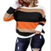 Dokotoo Thanksgiving Christmas Womens Sweaters Striped Classic Casual Fall Sweaters 2025 Clothes Halloween Winter Long Sleeve Shirts Fashion Trendy Cute Tops Outfits Soft Comfy Loose Women's Orange view 1