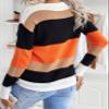 Dokotoo Thanksgiving Christmas Womens Sweaters Striped Classic Casual Fall Sweaters 2025 Clothes Halloween Winter Long Sleeve Shirts Fashion Trendy Cute Tops Outfits Soft Comfy Loose Women's Orange view 3