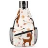 bisibuy Flower Deer Sling Bag for Women Men Crossbody Sling Backpack Shoulder Bag Chest Bag Daypack for Travel Hiking Outdoor view 1