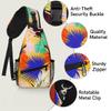bisibuy Tropical Palm Leaves Sling Bag for Women Men Crossbody Sling Backpack Shoulder Bag Chest Bag Daypack for Travel Hiking Outdoor view 3