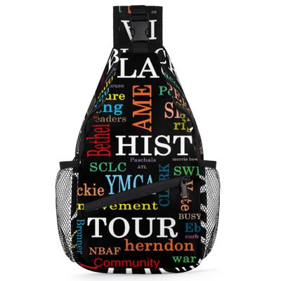 Black History Letter Sling Bag for Women Men Crossbody Sling Backpack Shoulder Bag Chest Bag Daypack for Travel Hiking Outdoor