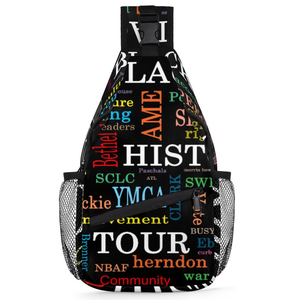 Black History Letter Sling Bag for Women Men Crossbody Sling Backpack Shoulder Bag Chest Bag Daypack for Travel Hiking Outdoor
