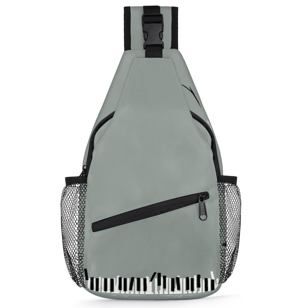 bisibuy Abstraction Piano Key Sling Bag for Women Men Crossbody Sling Backpack Shoulder Bag Chest Bag Daypack for Travel Hiking Outdoor