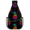 bisibuy Rainbow Pineapples Sling Bag for Women Men Crossbody Sling Backpack Shoulder Bag Chest Bag Daypack for Travel Hiking Outdoor view 1