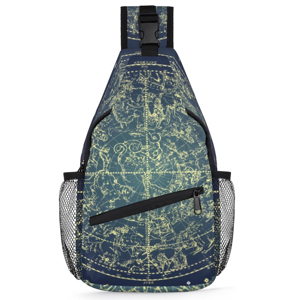 bisibuy Constellation Pattern Sling Bag for Women Men Crossbody Sling Backpack Shoulder Bag Chest Bag Daypack for Travel Hiking Outdoor