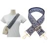 1pc Adjustable Strap Replacement 2inch Wide Paisley Jacquard Belt for Crossbody Purse Handbag Shoulder Guitar Camera Bag (Navy) view 2
