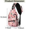 bisibuy Pink Background Colorful Flowers Sling Bag for Women Men Crossbody Sling Backpack Shoulder Bag Chest Bag Daypack for Travel Hiking Outdoor view 2