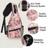 bisibuy Pink Background Colorful Flowers Sling Bag for Women Men Crossbody Sling Backpack Shoulder Bag Chest Bag Daypack for Travel Hiking Outdoor view 3