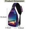bisibuy Desert Landscape Pyramid Moon Sling Bag for Women Men Crossbody Sling Backpack Shoulder Bag Chest Bag Daypack for Travel Hiking Outdoor view 2