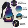 bisibuy Desert Landscape Pyramid Moon Sling Bag for Women Men Crossbody Sling Backpack Shoulder Bag Chest Bag Daypack for Travel Hiking Outdoor view 3