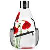 bisibuy Poppy Flower Sling Bag for Women Men Crossbody Sling Backpack Shoulder Bag Chest Bag Daypack for Travel Hiking Outdoor view 1