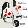 bisibuy Poppy Flower Sling Bag for Women Men Crossbody Sling Backpack Shoulder Bag Chest Bag Daypack for Travel Hiking Outdoor view 3