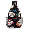 bisibuy Day Of The Dead Mexican Sugar Skull Sling Bag for Women Men Crossbody Sling Backpack Shoulder Bag Chest Bag Daypack for Travel Hiking Outdoor view 1