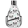 bisibuy Cute Panda Paw Print Sling Bag for Women Men Crossbody Sling Backpack Shoulder Bag Chest Bag Daypack for Travel Hiking Outdoor view 1