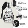 bisibuy Cute Panda Paw Print Sling Bag for Women Men Crossbody Sling Backpack Shoulder Bag Chest Bag Daypack for Travel Hiking Outdoor view 3