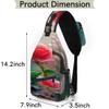 bisibuy Ice Red Flower Sling Bag for Women Men Crossbody Sling Backpack Shoulder Bag Chest Bag Daypack for Travel Hiking Outdoor view 2
