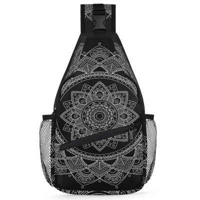 bisibuy Mandala Flower Sling Bag Women Men Crossbody Sling Backpack Shoulder Bag Chest Bag Daypack for Travel Hiking Outdoor
