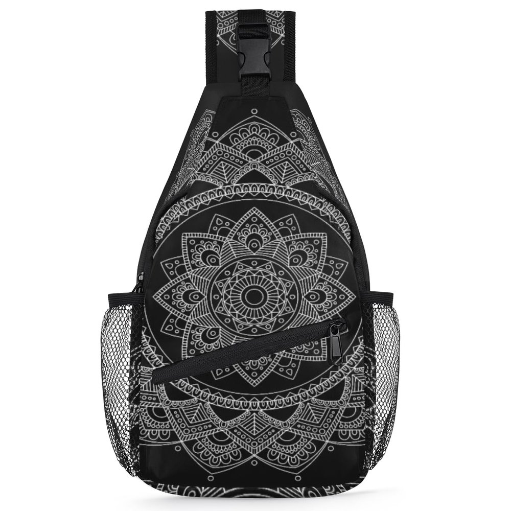 bisibuy Mandala Flower Sling Bag Women Men Crossbody Sling Backpack Shoulder Bag Chest Bag Daypack for Travel Hiking Outdoor