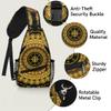 bisibuy Gold Round Mandala Sling Bag for Women Men Crossbody Sling Backpack Shoulder Bag Chest Bag Daypack for Travel Hiking Outdoor view 3