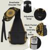 bisibuy Gold Round Mandala Sling Bag for Women Men Crossbody Sling Backpack Shoulder Bag Chest Bag Daypack for Travel Hiking Outdoor view 4